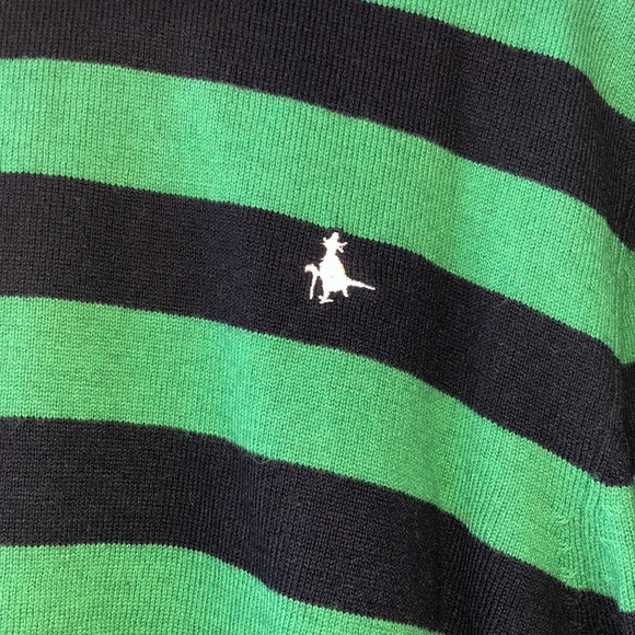 Jack Wills Crewneck Sweater - Large - Navy and Kelly Green Rugby Stripe - Picture 2 of 7